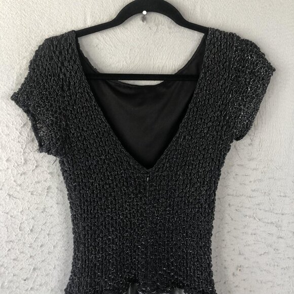 JS Collections Dress Womens 12 Metallic Maxi Evening Formal Gown Retro Shiny - Picture 15 of 16